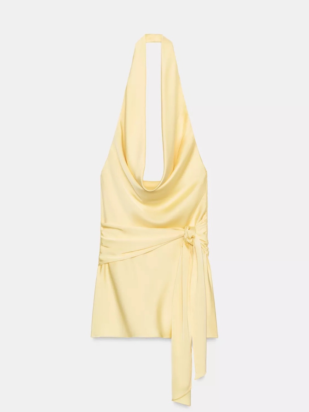 ZARA SATIN EFFECT MINI DRESS WITH SASH - Picture 3 of 5